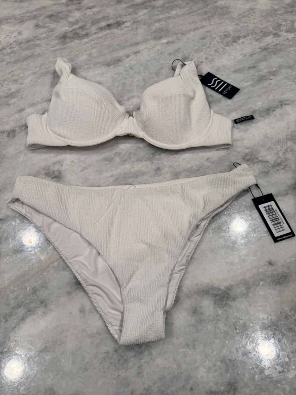 VETCHY White Bikini Set XL Bottoms and XXL Top - Picture 1 of 6